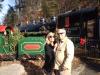 Joyce & Tommy in front of 1903 steam locomotive “Cinderella,” used in the Yukon; later commissioned to build Army defenses in Alaska during WWII; rescued for Silver Dollar City that became Dollywood.